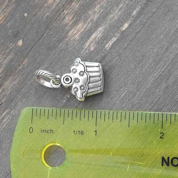 Brighton Cupcake ABC Dangle Charm Reversible Blue Pink Enamel Crystal Retired - Picture 5 of 5